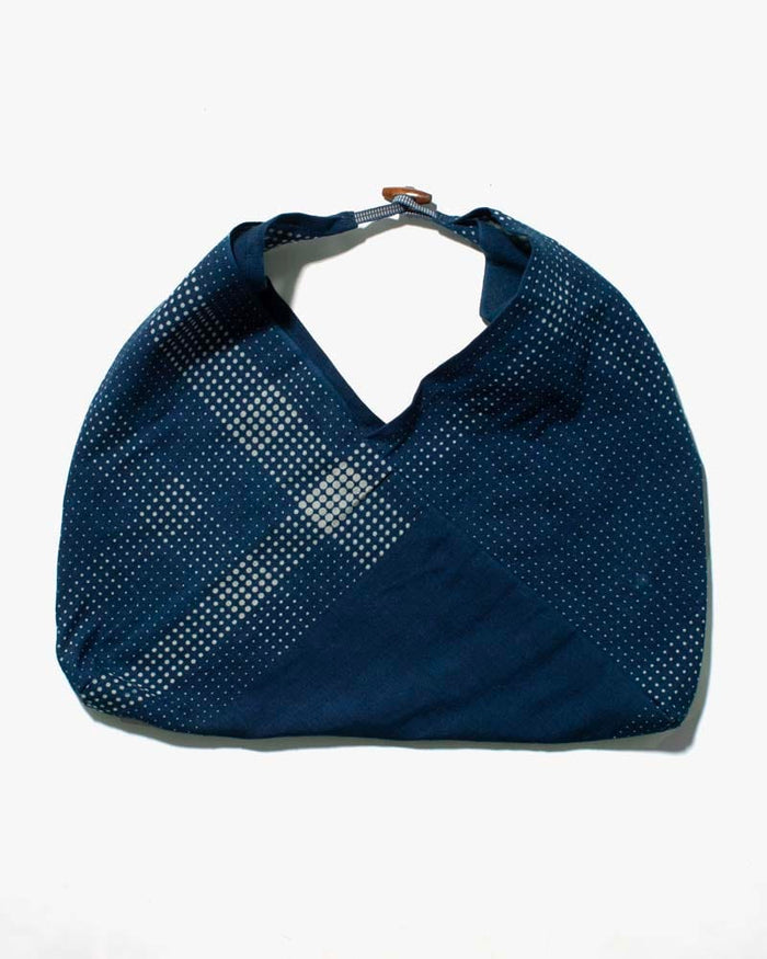 Aizawa Indigo Tsuno Bag, Dotted Plaid