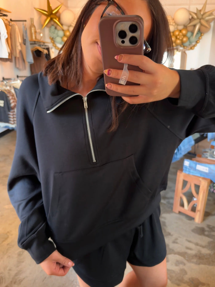 Black Half Zip Set