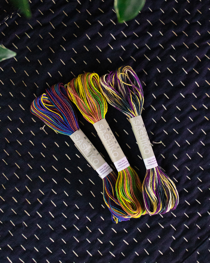 Sashiko Thread, Multi Color, Blue Yellow