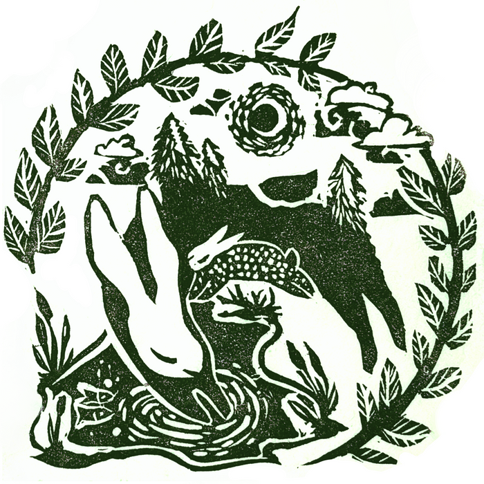 "Splitting Hares" Sticker by Olive Roberts
