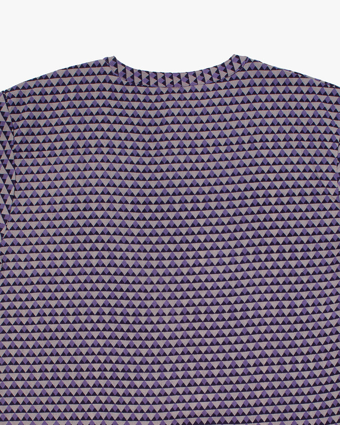 Wa-Modern, Short Sleeve Button Up Tunic, Purple
