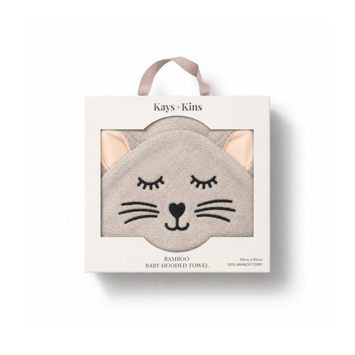100% Bamboo Hooded Towel - Kitten