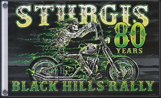 2020 Sturgis Rally FLAG (3' X 5') Skeleton Rider STURGIS BIKER FLAG