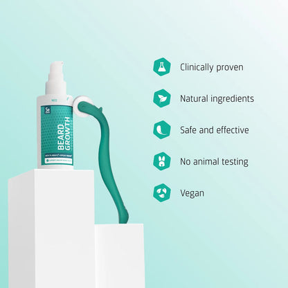 4x Neofollics beard growth serum + free beard roller