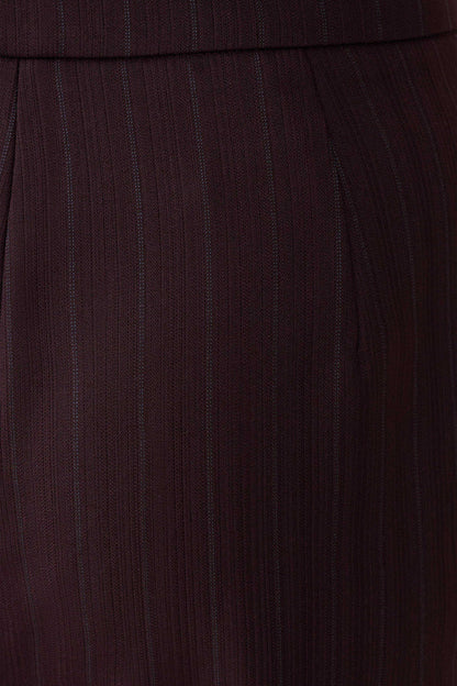 Agatha Straight Leg Suiting Pants - Plum Pinstripe