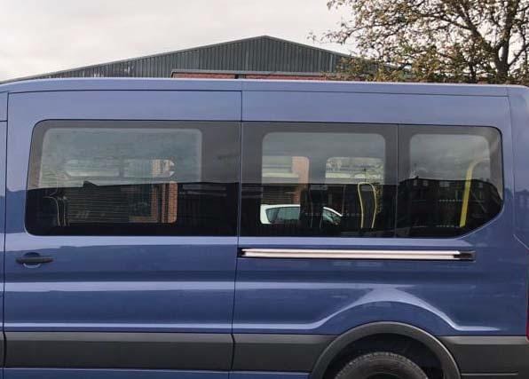 Ford Transit 2015+ Driver Side Forward Solid Glass Window (Front View) - Campervan HQ