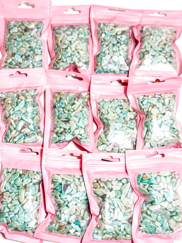 Amazonite Crystal Chip Bag