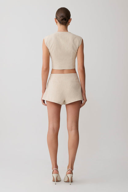 Anahita Linen Short - Natural