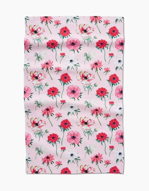 Anemone Garden Flowers Kitchen Tea Towel