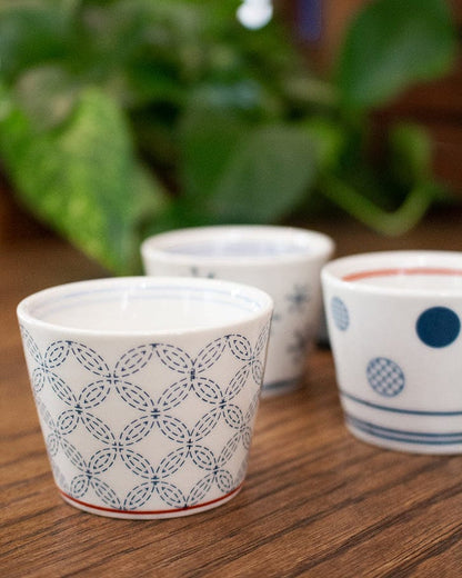 Aola, Round Ceramic Indigo-Dyed Sugi Plate Set