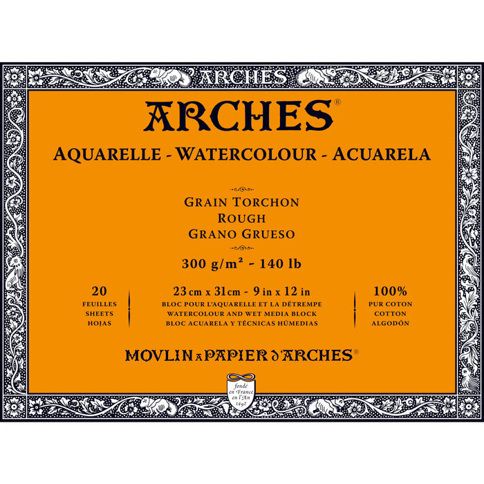 Arches Aquarelle Watercolor Block - Rough - 300 gsm - 20 sheets