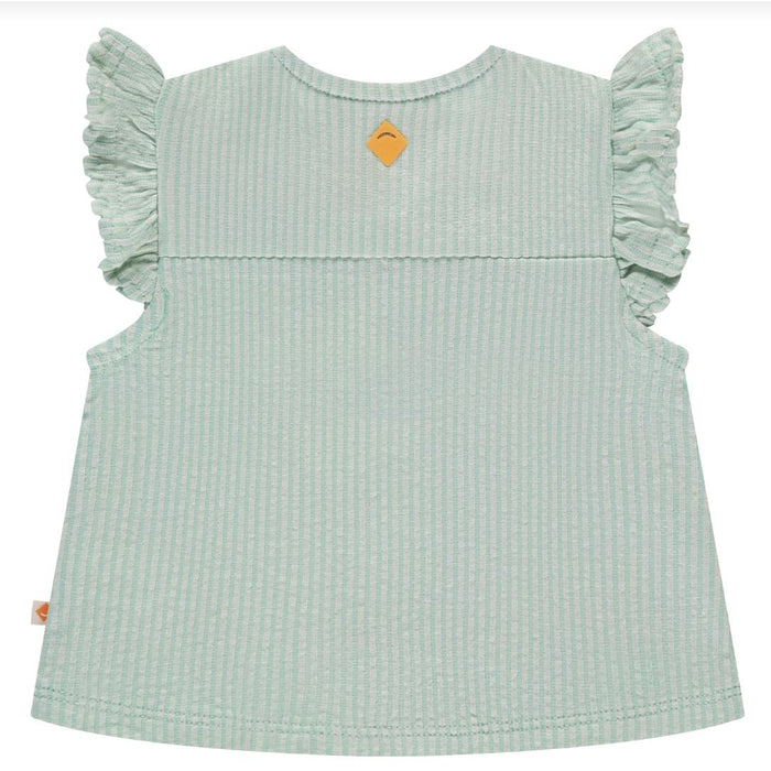 Babyface - Flutter Sleeve Tee - Seafoam Stripe-Short Sleeves-3-6M-Posh Baby