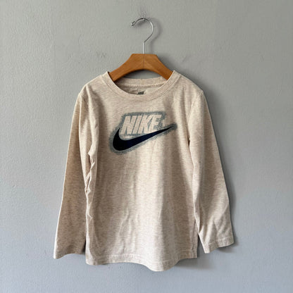 Nike / Beige logo long sleeve top / 5-6Y