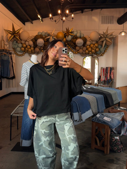Black Boxy Tee