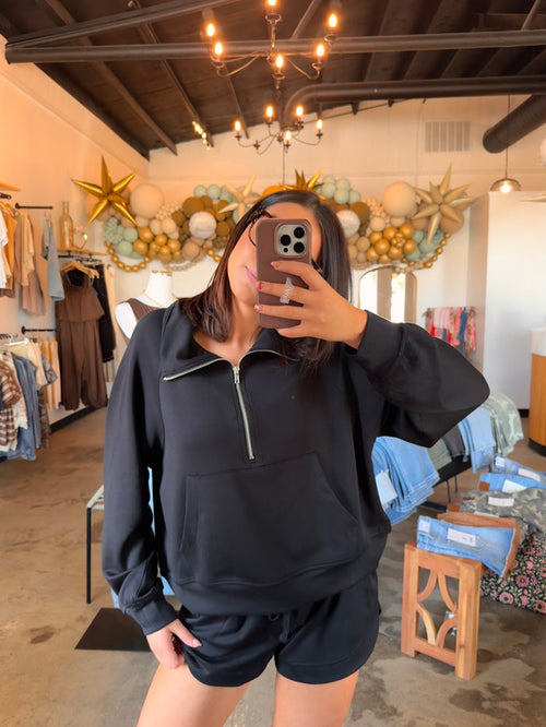 Black Half Zip Set