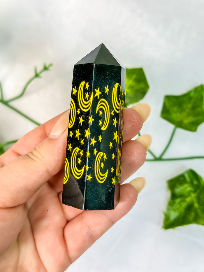 Black Obsidian Moon Tower