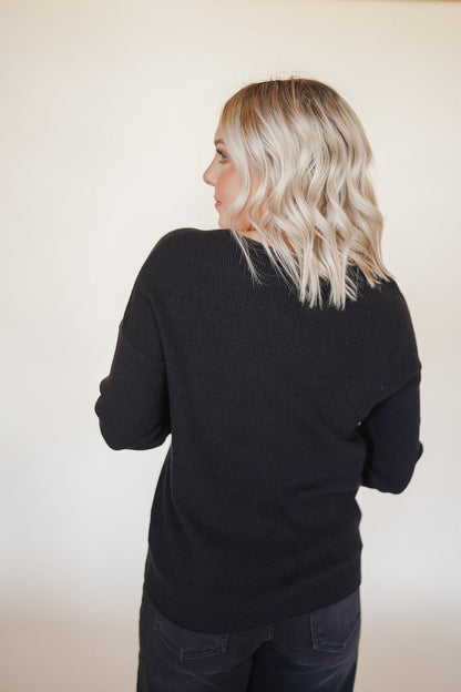 Black Waffle Sweater