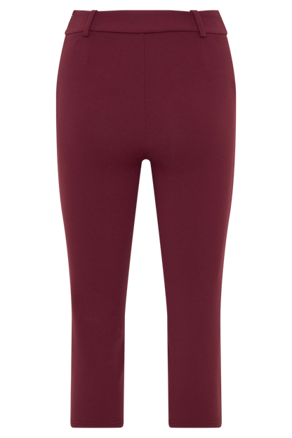 Blanca Stretch Crepe Capri Pants - Mahogany
