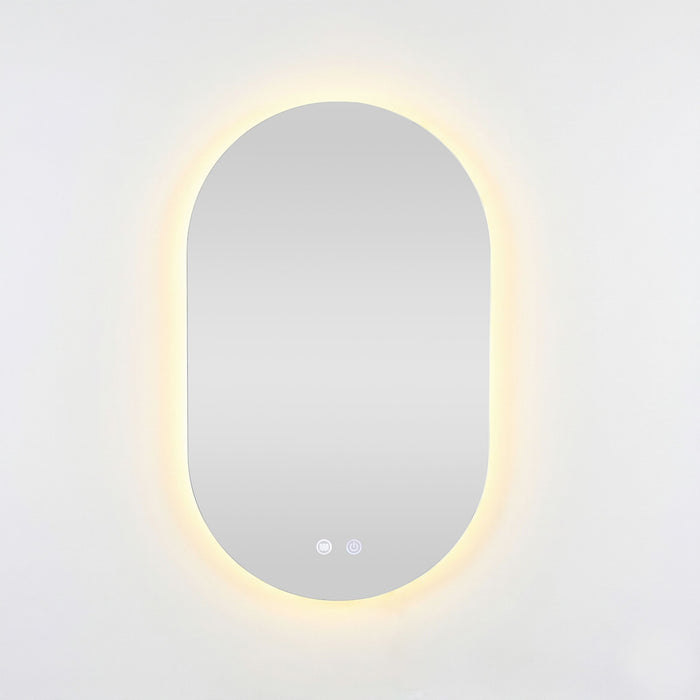 Bowen Oval LED Vanity Mirror Silver 60x100cm