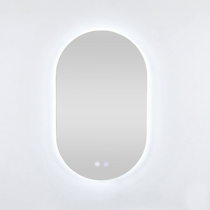 Bowen Oval LED Vanity Mirror Silver 60x100cm