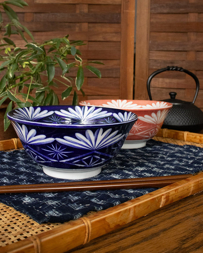 Bowl, Ichiyama, Set of 2 with Chopsticks, Edo Kiriko Style