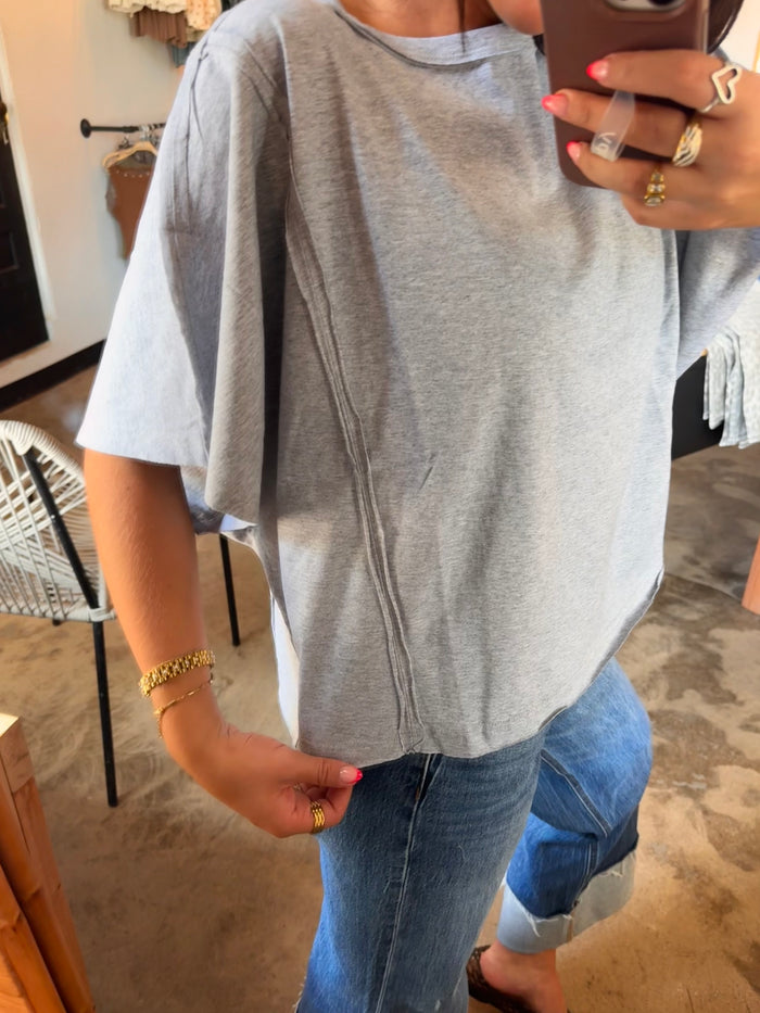 Boxy Short Sleeve Tee - Heather Gray