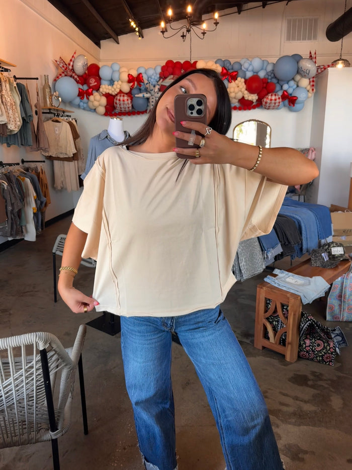 Boxy Short Sleeve Tee - Oat