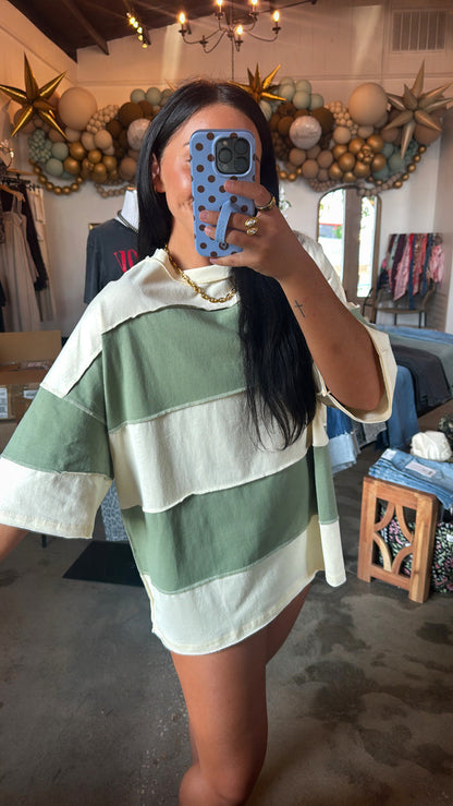 Butter Green Block Top