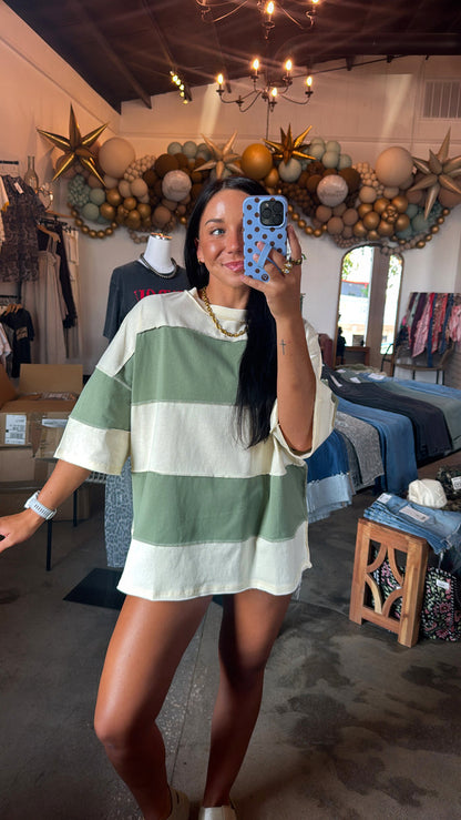 Butter Green Block Top