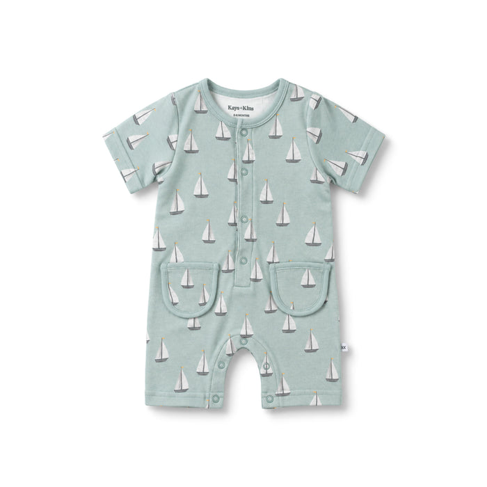 Buttoned Romper -  Sail Away
