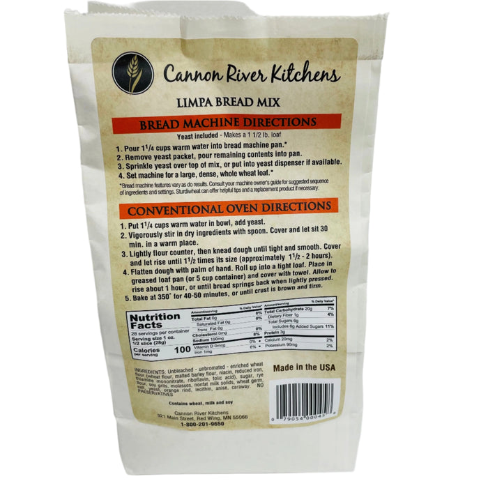 Cannon River Limpa - Sweet rye bread mix