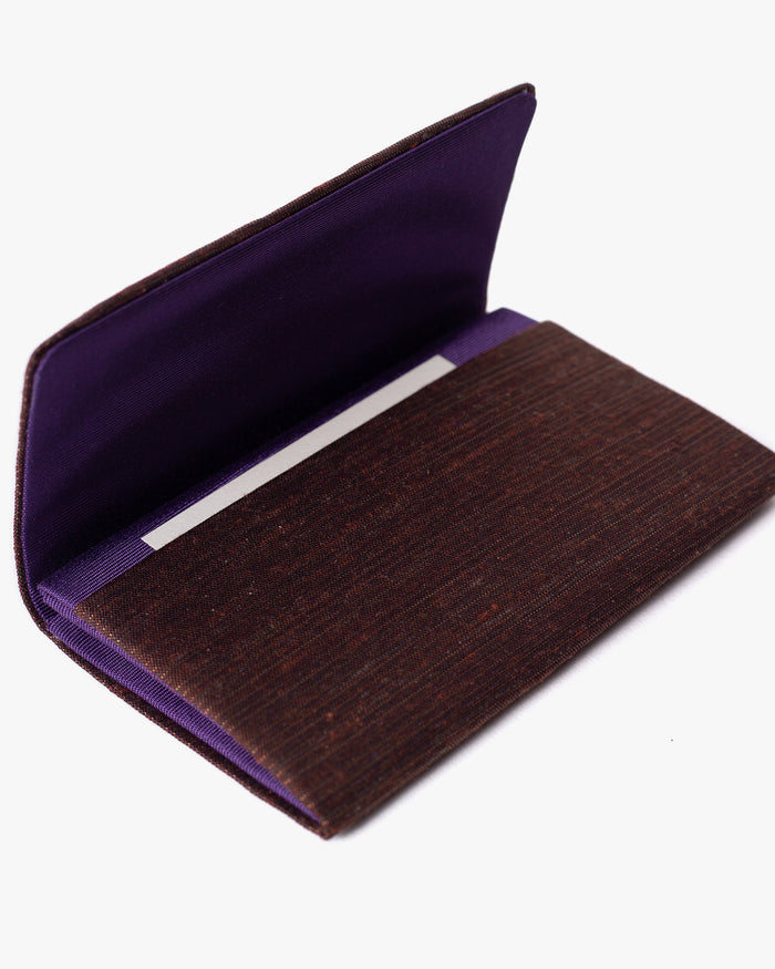 Card Holder, Nitta Textile Arts Inc., Woven, Chocolate