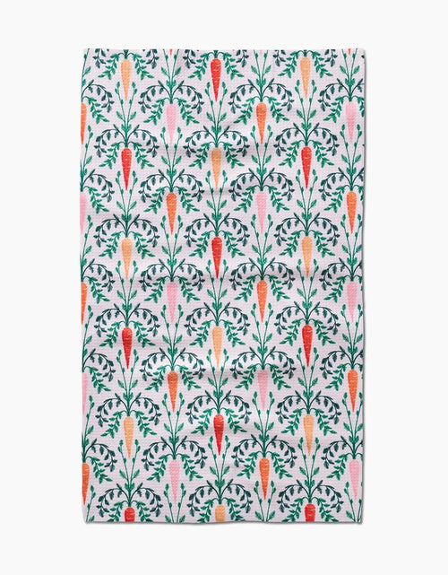 Carrot Damask Kitchen Tea Towel
