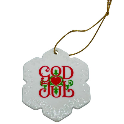 Ceramic Ornament, Snowflake God Jul