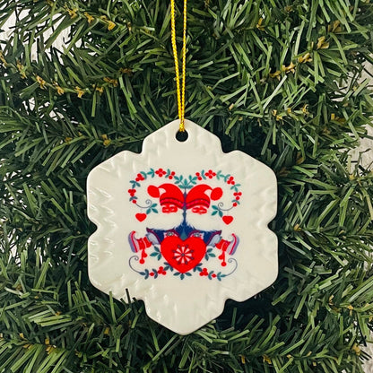 Ceramic Ornament, Snowflake shaped Lappland Santas