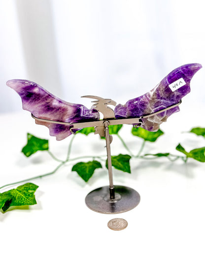 Chevron Amethyst Dragon Wings on Stand (40A)