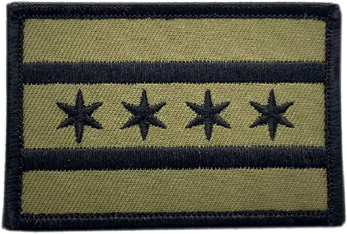 Chicago City Flag Embroidered Patch [Hook Fastener - 3.0 X 2.0 - CH12]