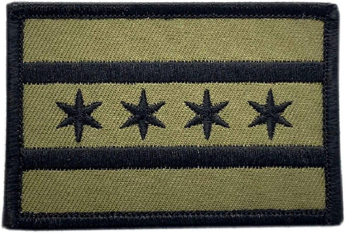 Chicago City Flag Embroidered Patch [Hook Fastener - 3.0 X 2.0 - CH12]