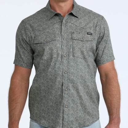 Cinch Men's S/S Camp Shirt in Muted Navy Floral
