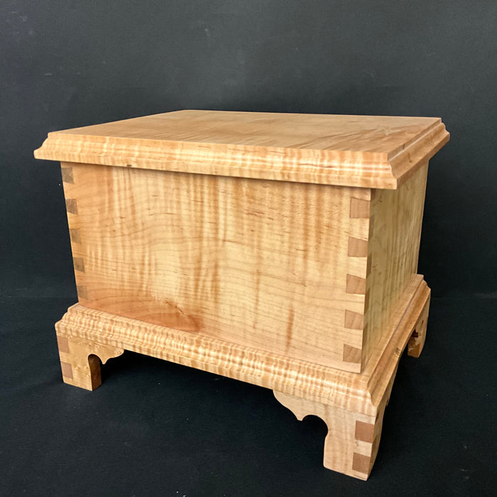 Curly Maple Dovetailed Box with Feet  #1