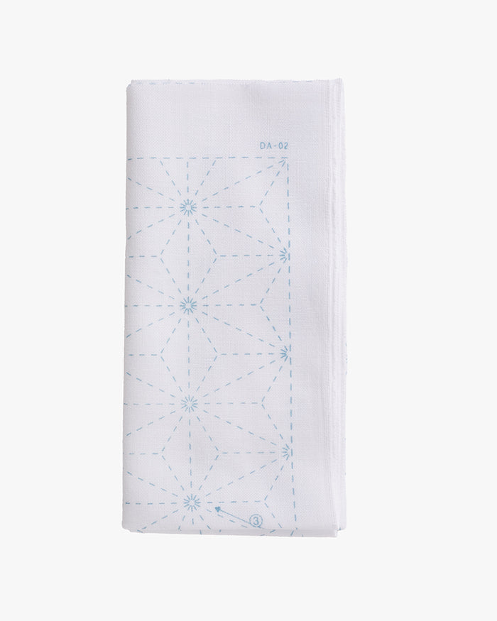 Daruma, Sashiko Sampler, Asanoha, White