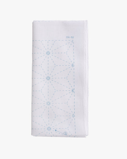 Daruma, Sashiko Sampler, Asanoha, White