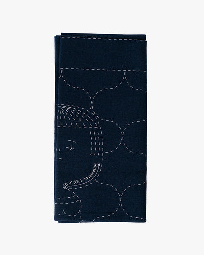 Daruma, Sashiko Sampler, Kokeshi and Amimon, Indigo