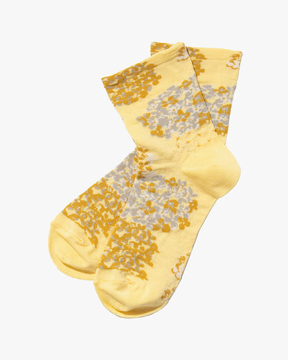 Debby Co., Crew Socks, Andé Collection, Yellow Hydrangea