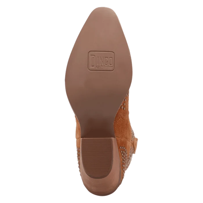 Dingo Women's Seein' Stars Suede Leather Bootie in Camel