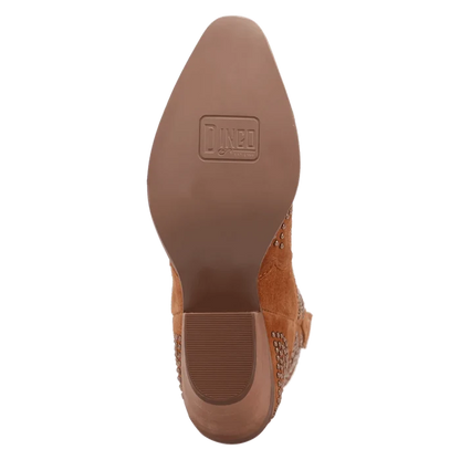 Dingo Women's Seein' Stars Suede Leather Bootie in Camel