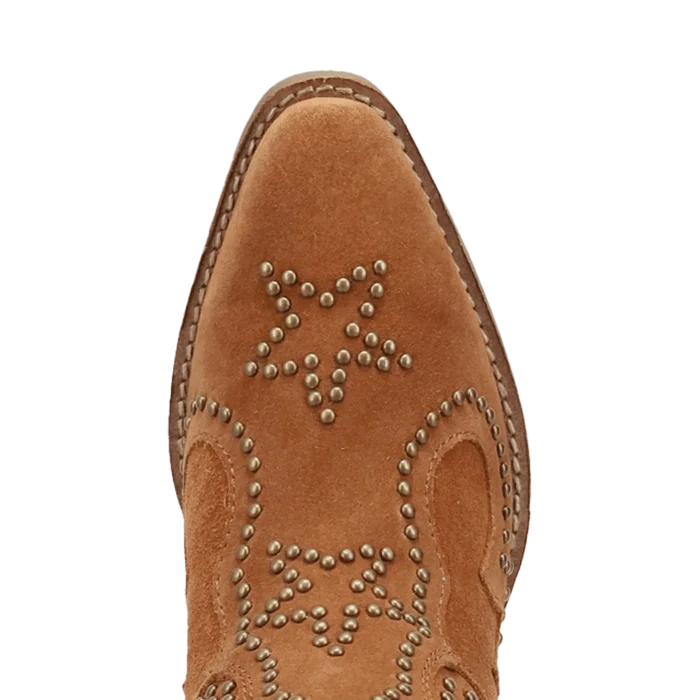 Dingo Women's Seein' Stars Suede Leather Bootie in Camel