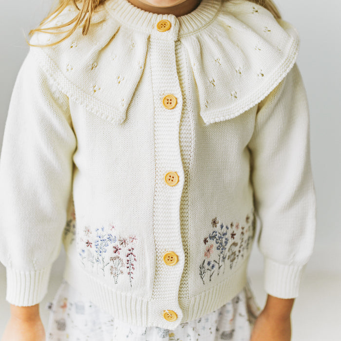 Embroidered Cardigan - Florelle