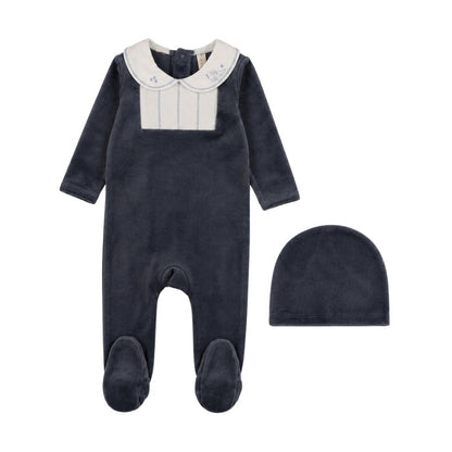 Embroidered Collar Footie Set