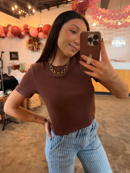 Espresso Cropped Tee